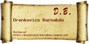 Drenkovics Barnabás névjegykártya