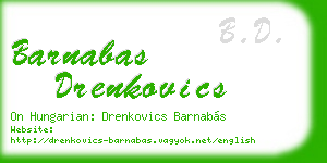 barnabas drenkovics business card